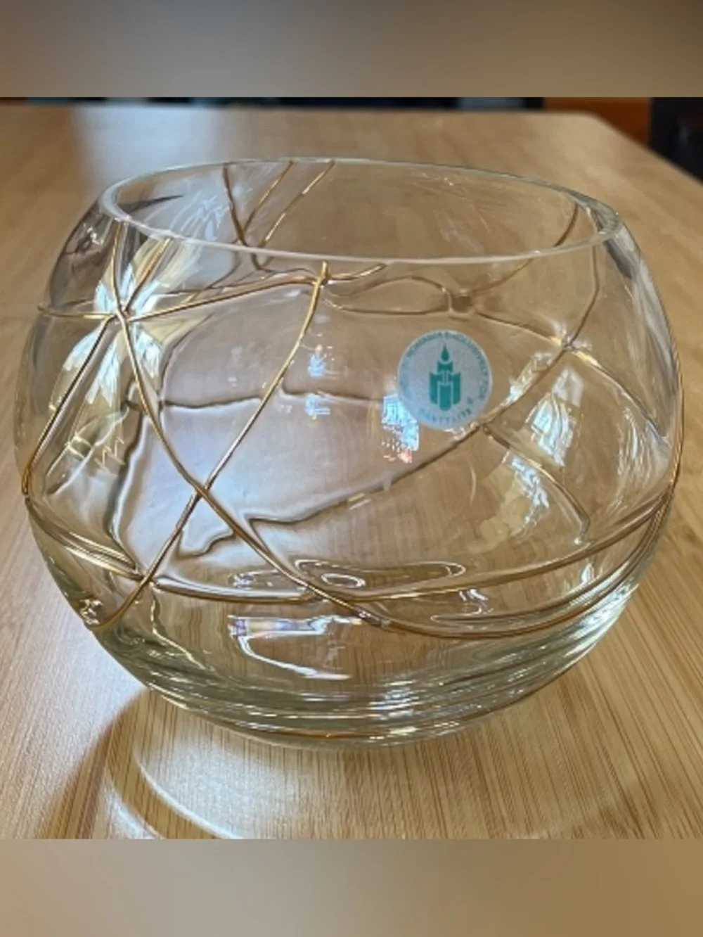 Partylite Calypso candle bowl with gold accents